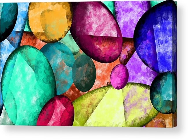 Colorful Stones Acrylic Print featuring the painting Colorful Stones by Patricia Piotrak
