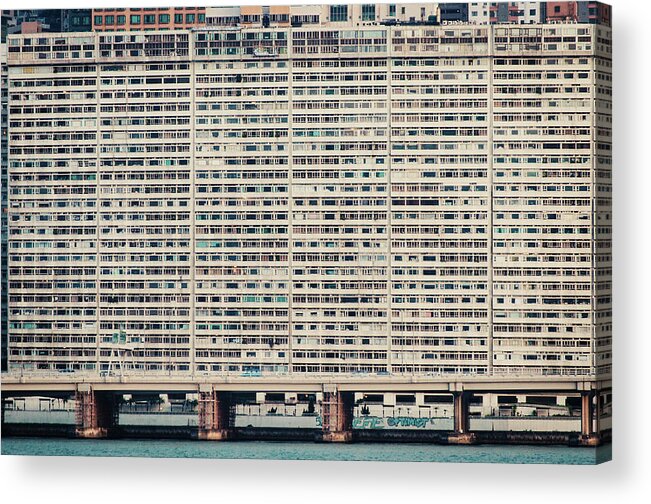 Built Structure Acrylic Print featuring the photograph Concrete Wall In Hong Kong by Dragon For Real
