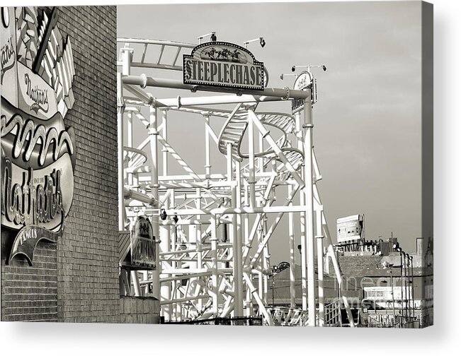 Coney Island Acrylic Print featuring the photograph Coney Icons on a Winter Afternoon by Steve Ember
