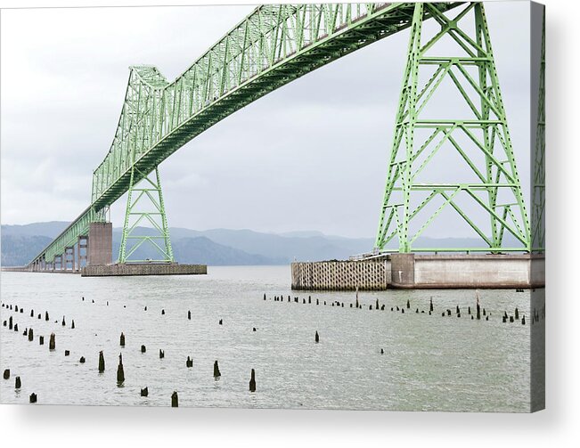 Long Acrylic Print featuring the photograph Continuous Truss Bridge At Mouth Of by Philaugustavo