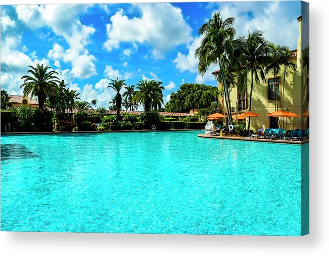 Architecture Acrylic Print featuring the photograph Biltmore Hotel Pool in Coral Gables Series 0087 by Carlos Diaz