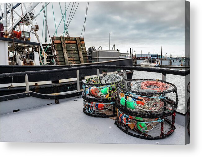 Nautical Acrylic Print featuring the photograph Crab Cages by Larry Waldon