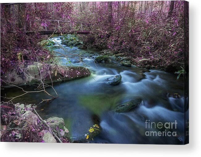 Rustic Bridge Acrylic Print featuring the photograph Crossing Over by Mike Eingle