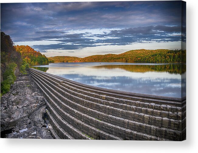 Croton Dam Acrylic Print featuring the photograph Croton Dam Reflection by Alan Goldberg