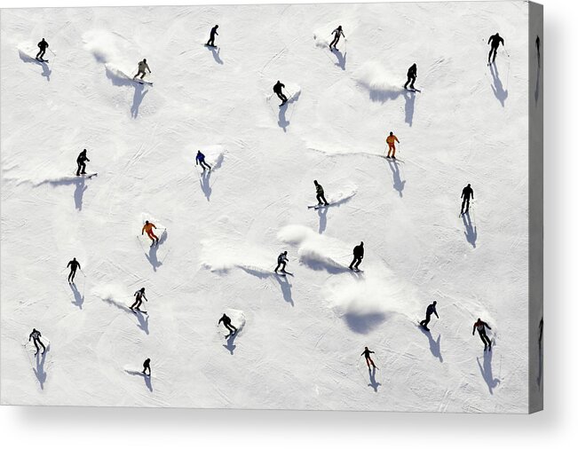 Skiing Acrylic Print featuring the photograph Crowded Holiday by Mistikas
