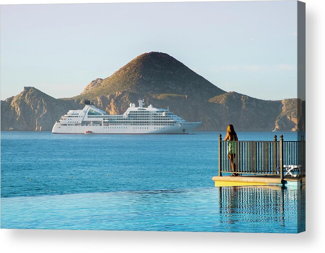 Cabo Acrylic Print featuring the photograph Cruise Ship View by Bill Cubitt