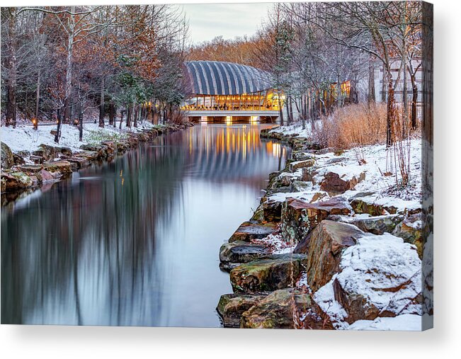 America Acrylic Print featuring the photograph Crystal Bridges Museum of American Art in Winter - Northwest Arkansas by Gregory Ballos