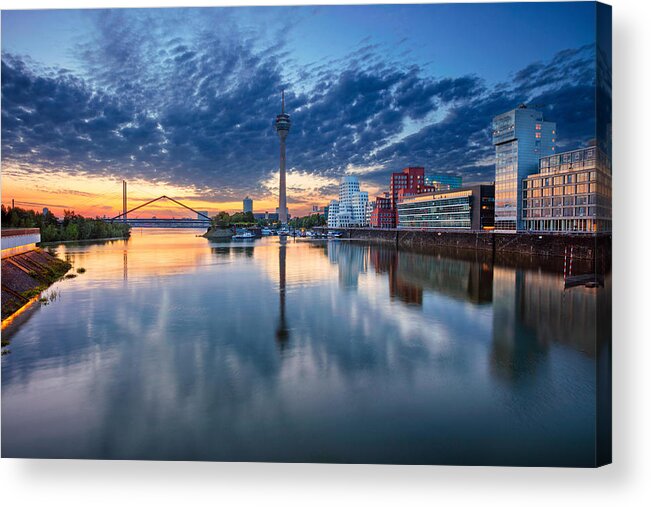 Landscape Acrylic Print featuring the photograph D Sseldorf, Germany. Cityscape Image by Rudi1976