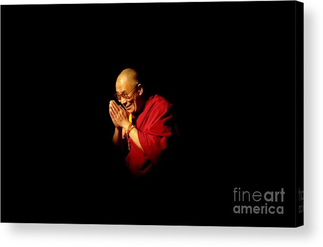 California Acrylic Print featuring the photograph Dalai Lama At Ucla by David Mcnew