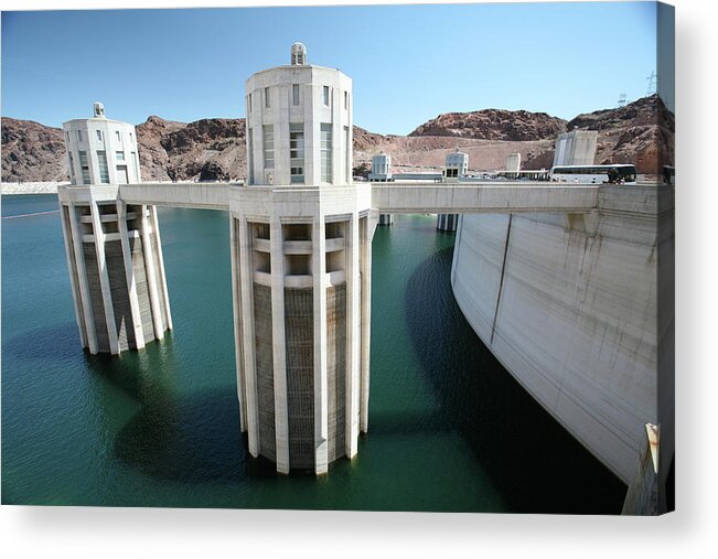 Architectural Feature Acrylic Print featuring the photograph Dam Intake Xxlarge by P wei