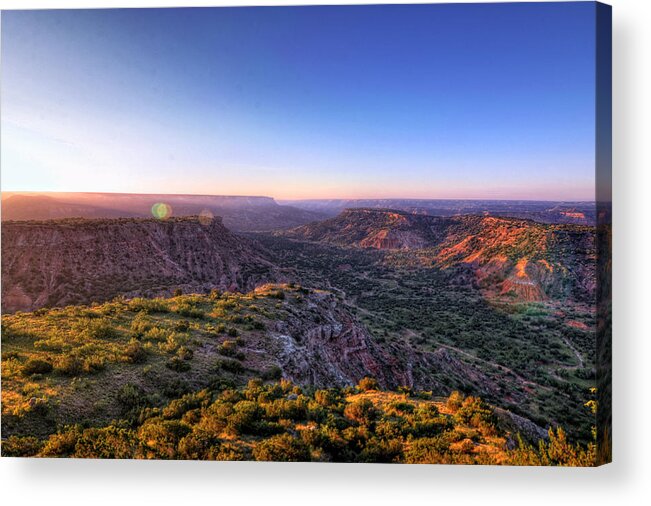 Scenics Acrylic Print featuring the photograph Daybreak Over Palo Duro Canyon by Robert W. Hensley