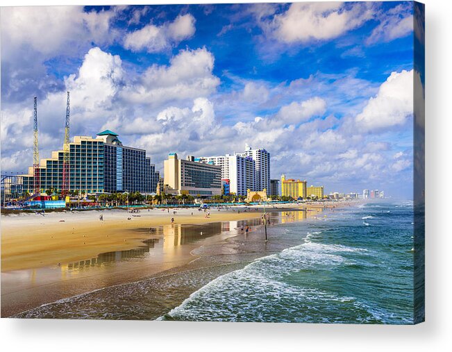 Cityscape Acrylic Print featuring the photograph Daytona Beach, Florida, Usa Beachfront by Sean Pavone