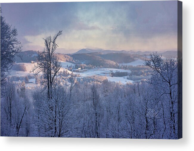 Fraser's Ridge Acrylic Print featuring the photograph Fraser's Ridge in Winter by Meta Gatschenberger