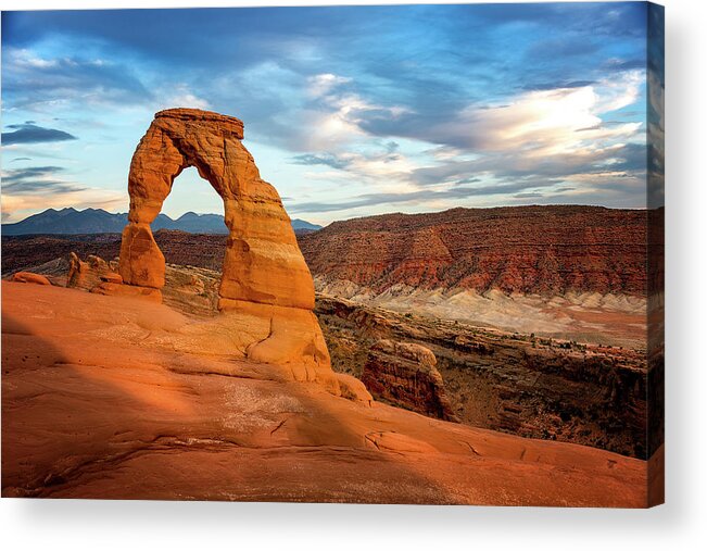 Arches National Park Acrylic Print featuring the photograph Delicate Arch Glow by Ryan Wyckoff