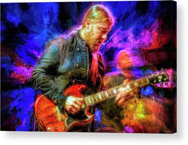 Derek Trucks Acrylic Print featuring the mixed media Derek Trucks Guitar Player by Mal Bray