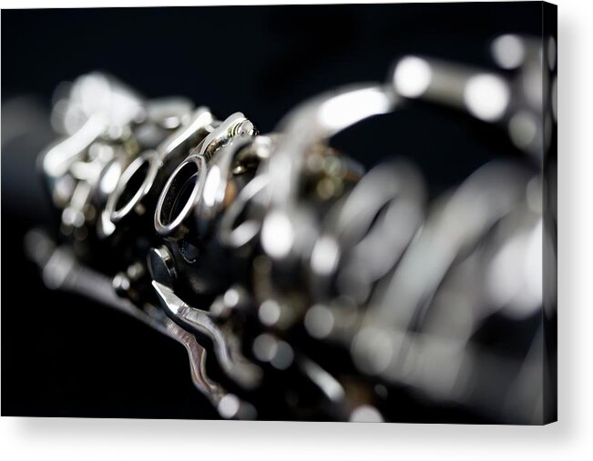 Clarinet Acrylic Print featuring the photograph Detail Of A Clarinet by Junior Gonzalez