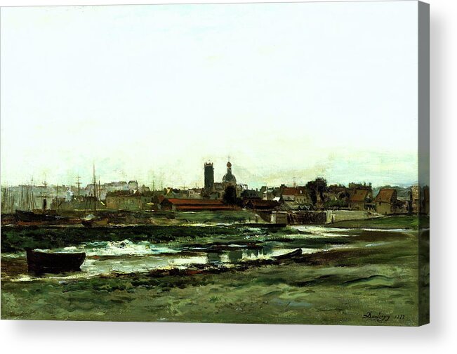 Dieppe Acrylic Print featuring the painting Dieppe - Digital Remastered Edition by Charles-Francois Daubigny