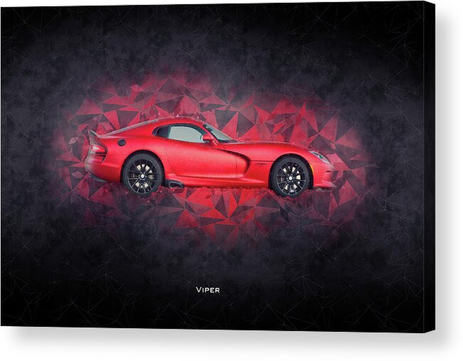 Dodge Viper Acrylic Print featuring the digital art Dodge Viper by Airpower Art