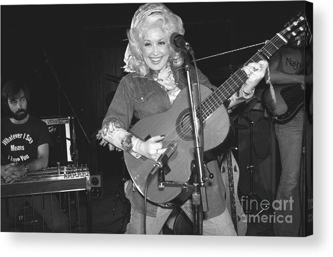 West Village Acrylic Print featuring the photograph Dolly Parton Rehearsing For Performance by Bettmann