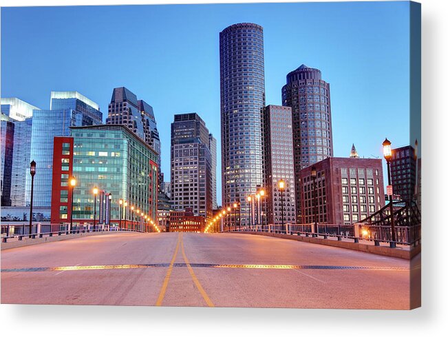 Downtown District Acrylic Print featuring the photograph Downtown Boston by Denistangneyjr