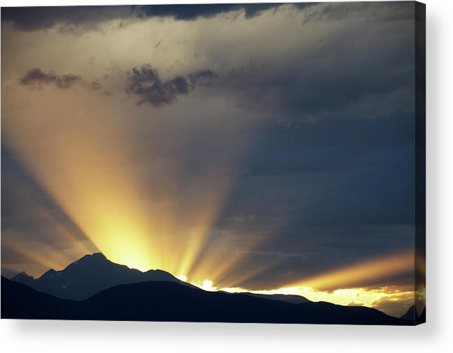 Thunderstorm Acrylic Print featuring the photograph Dramatic Rocky Mountain Sunset by Beklaus