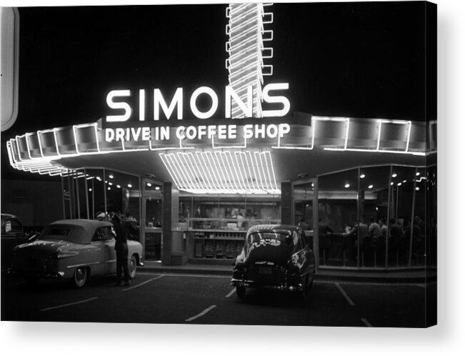 1950-1959 Acrylic Print featuring the photograph Drive-in Coffee Shop by Kurt Hutton