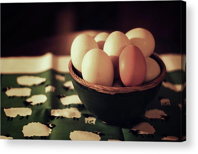 Fragility Acrylic Print featuring the photograph Duck Eggs by Photos By By Deb Alperin