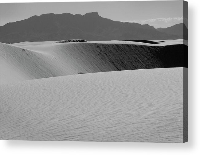 Richard E. Porter Acrylic Print featuring the photograph Dunes and Mountains #4143 - White Sands National Monument, New Mexico by Richard Porter
