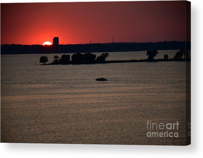 Lake Texhoma Acrylic Print featuring the photograph Durant Sunset by Diana Mary Sharpton