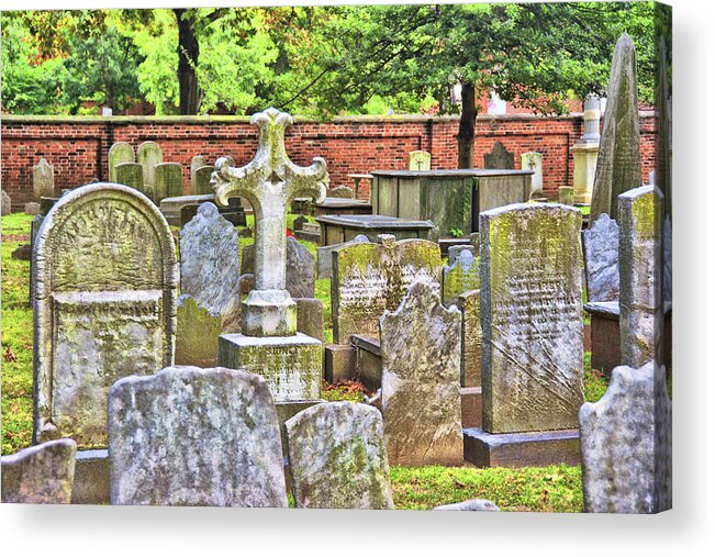 1 Acrylic Print featuring the photograph Early American Cemetery by JAMART Photography