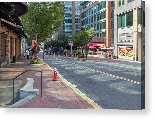 Landscape Acrylic Print featuring the photograph Reston Early Sunday Morn by Charles Kraus