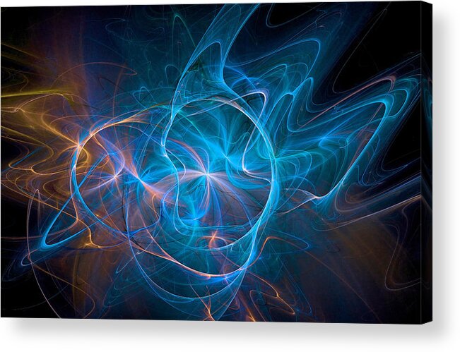 Electric Acrylic Print featuring the digital art Electric Universe Blue by Don Northup