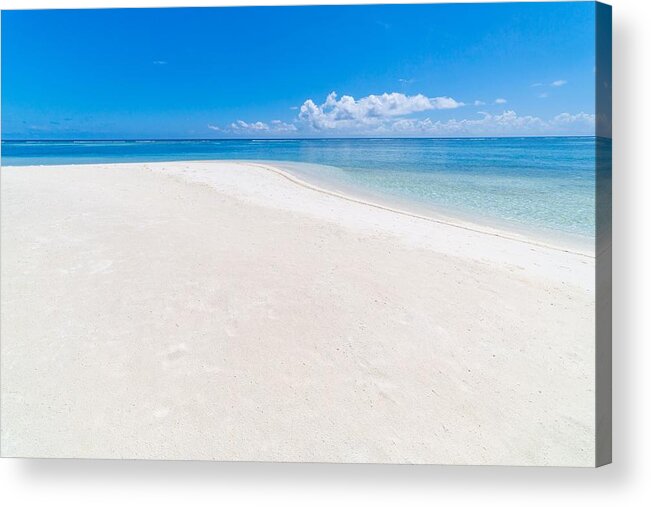 Landscape Acrylic Print featuring the photograph Empty Beach Scene For Sea Sand Sky by Levente Bodo