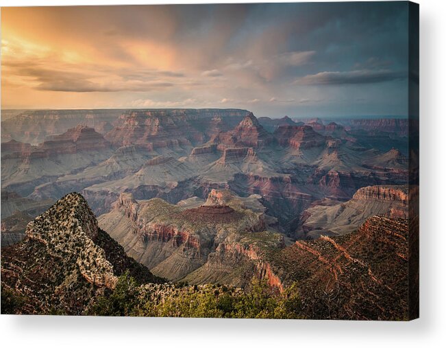 Majestic Acrylic Print featuring the photograph Epic Sunset Over Grand Canyon South Rim by Wayfarerlife Photography