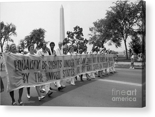 Marching Acrylic Print featuring the photograph Equal Rights Amendment March On Congress by Bettmann