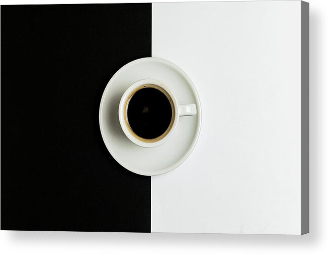 Coffee Acrylic Print featuring the photograph Espresso coffee on a white pot by Michalakis Ppalis