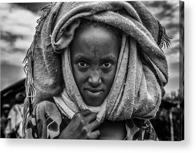 Girl Acrylic Print featuring the photograph Ethiopian Girl. by Joxe Inazio Kuesta Garmendia