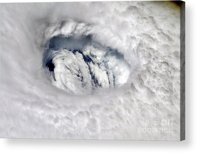Cyclonic Storm Acrylic Print featuring the photograph Eye Of Hurricane Dorian From The International Space Station by Nasa/science Photo Library