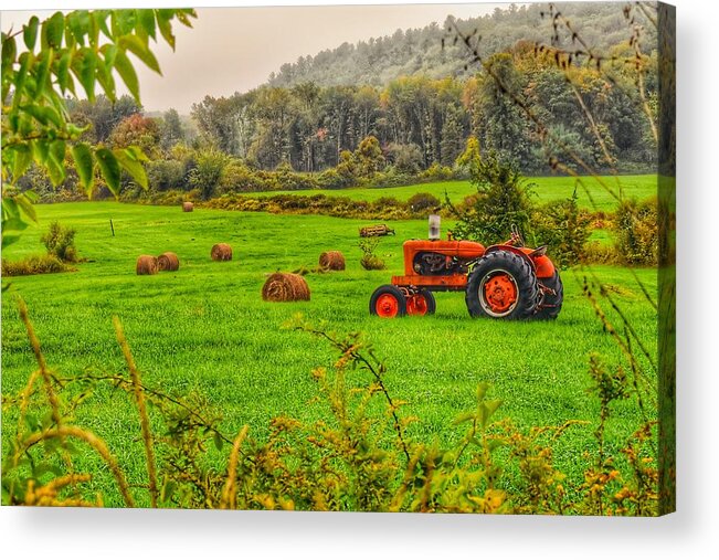 Landscape Acrylic Print featuring the photograph Fall day in New England by Monika Salvan
