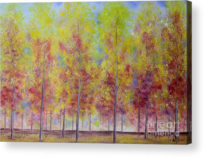 Fall Acrylic Print featuring the painting Fall's Glory by Stacey Zimmerman