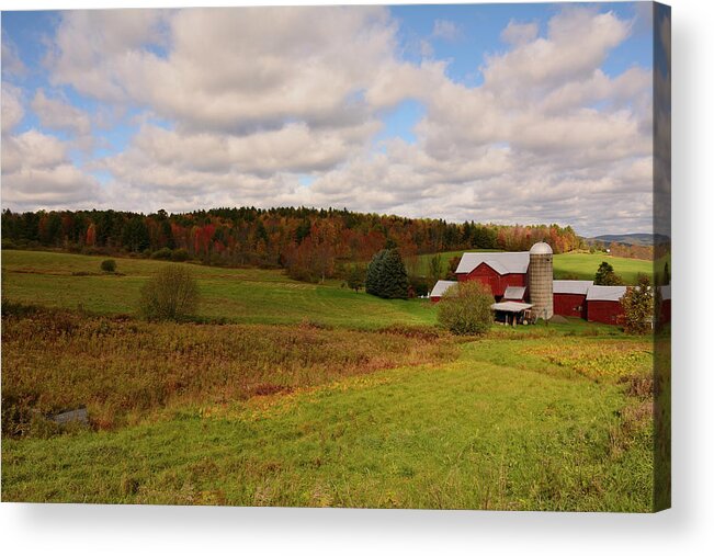 Farms Acrylic Print featuring the photograph Farmland in Autumn by Angie Tirado