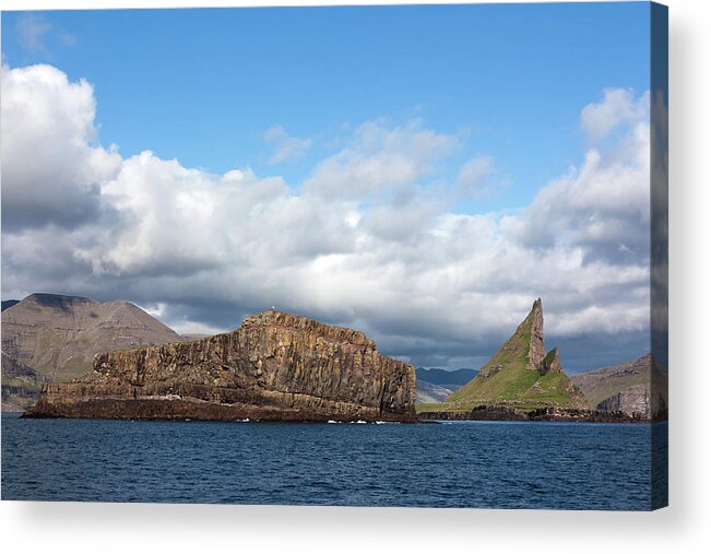Tranquility Acrylic Print featuring the photograph Faroe Islands, Rocky Islets With Steep by Andrea Ricordi, Italy