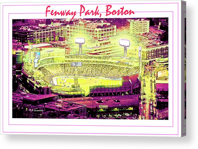 America's Pastime Acrylic Print featuring the digital art Fenway Park Boston Massachusetts Digital Art by A Macarthur Gurmankin