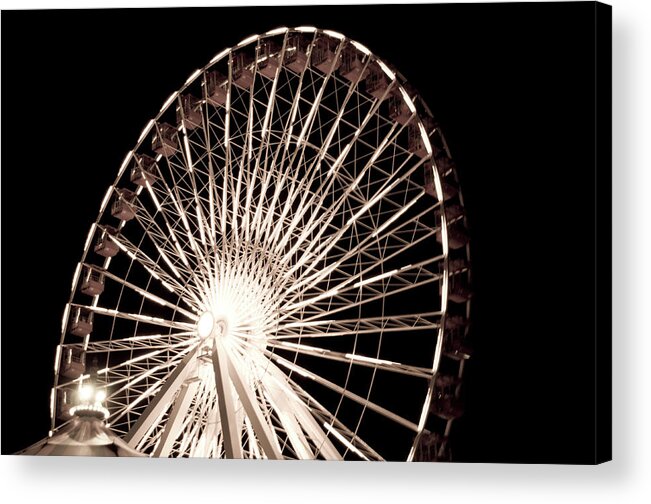 Blurred Motion Acrylic Print featuring the photograph Ferris Wheel At Night by Stacey newman