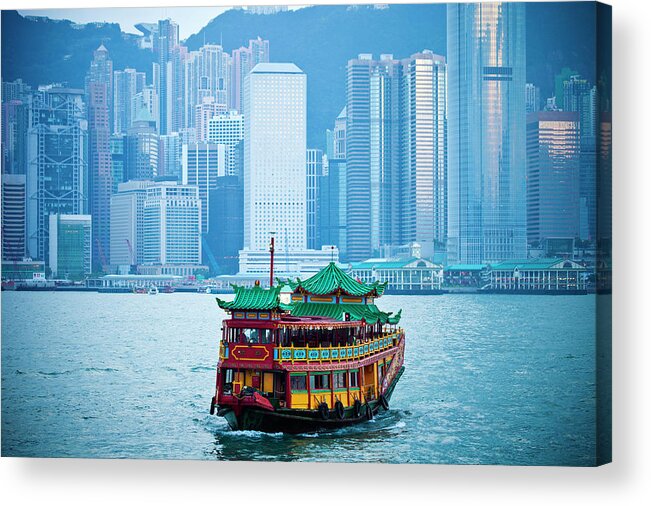 Ferry Acrylic Print featuring the photograph Ferry In Hong Kong by Traveler1116