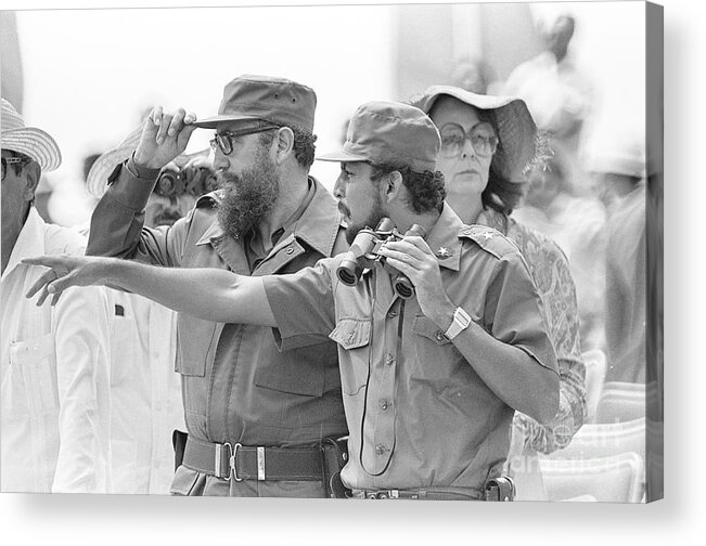 Marching Acrylic Print featuring the photograph Fidel Castro At May Day Parade by Bettmann
