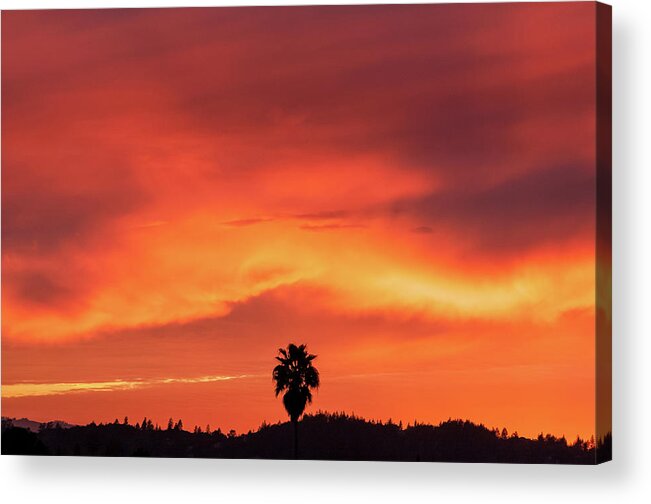 Sunset Acrylic Print featuring the photograph Fiery Skies by Shelby Erickson