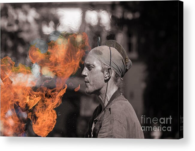 Fire-breather Acrylic Print featuring the photograph Fire-Breather by Eva Lechner