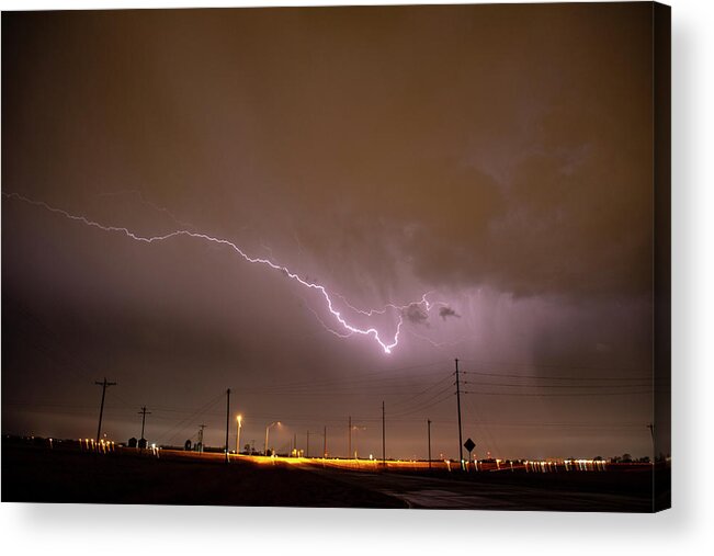 Nebraskasc Acrylic Print featuring the photograph First Lightning Captures of 2019 004 by Dale Kaminski