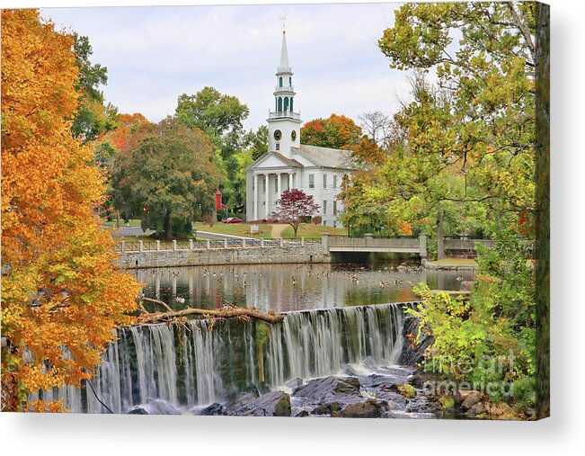 Milford Acrylic Print featuring the photograph First United Church of Christ Milford CT 3597 by Jack Schultz